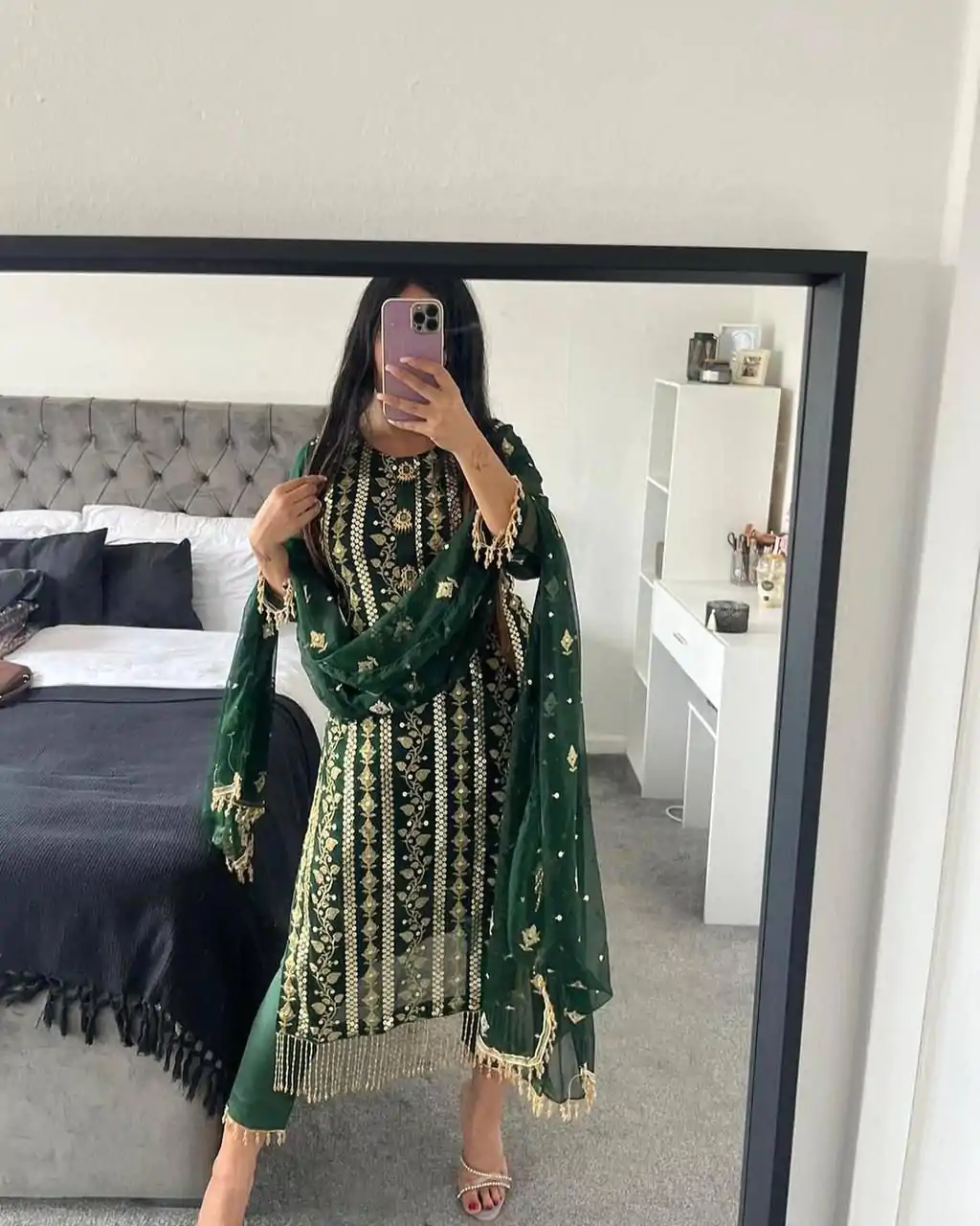 ND 5001 Green Color Chinon Silk With Embroidery Work Salwar Suit Casual, Wedding, Party, Festive, Events Etc.4-6 Working Days@ 1899/-only | Jump Suits, Salwar suit, Casual Suits, Creative suits, Designer Suits, Palazzo Suits, Party Wear Suits, Patiala Suits, Straight Suits