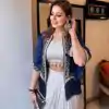 Classic White Color Crape Silk Moti Lace On Blouse Dhoti Suit
