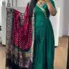Elegant Rama Color Chinon Thread Sequence Work Gown