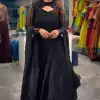 Excellent Black Color Jimmy Chu With Sequence Embroidery Work Gown