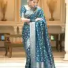 Fancy Blue Color Soft Litchi Silk Kubera Pattu Saree