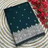 Fantastic Green Color Banarasi Silk Zari Weaving Rich Pallu Saree