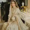 Half White Chinon Silk Embroidery Work Salwar Suit