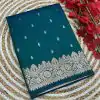 Fantastic Peacock Blue Color Banarasi Silk Zari Weaving Rich Pallu Saree