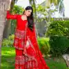 Fantastic Red Color Georgette 7mm Sequence Work Salwar Suit