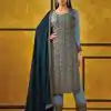 Glowing Blue Color Rangoli Coding Sequence Work Salwar Suit