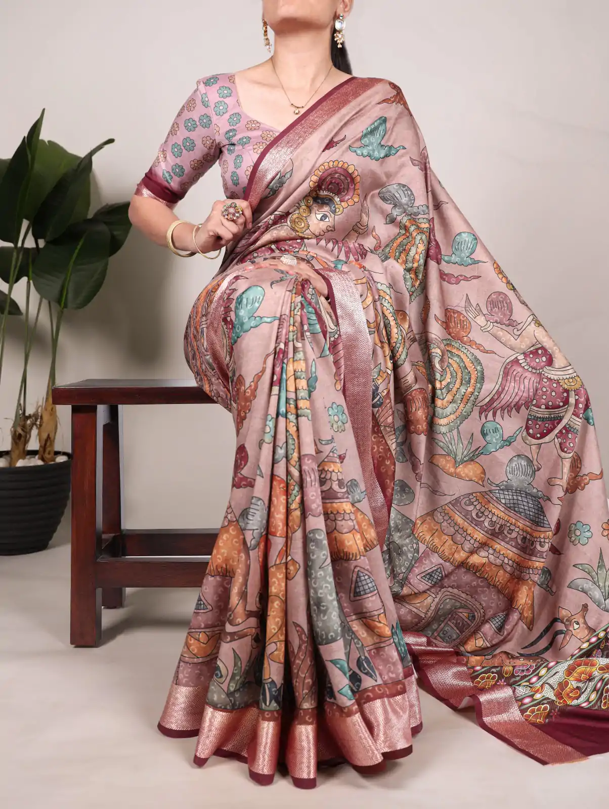 YNF 7019 Cream Color Tushar Silk With Viscose Border Printed Saree Casual, Wedding, Festive, Events . Expected Delivery  4-6 Working Days @1699/- only                                                                                                                                           | Sarees, Bollywood Sarees, Creative Sarees, Designer Sarees, Embroidered Sarees, Ethnic Saree, Modern Digital sarees, Party Wear Sarees