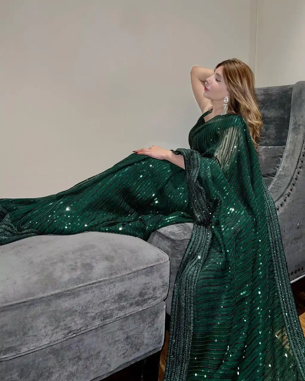 JR 620 Green Color Fox Georgette Embroidery Sequence Work Saree Casual, Wedding, Festive, Events . Expected Delivery 4-6 Working Days @1799/- only | Sarees, Bollywood Sarees, Creative Sarees, Designer Sarees, Embroidered Sarees, Ethnic Saree, Modern Digital sarees, Party Wear Sarees