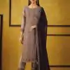 Glowing Light Brown Color Rangoli Coding Sequence Work Salwar Suit