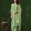 Glowing Pista Color Rangoli Coding Sequence Work Salwar Suit