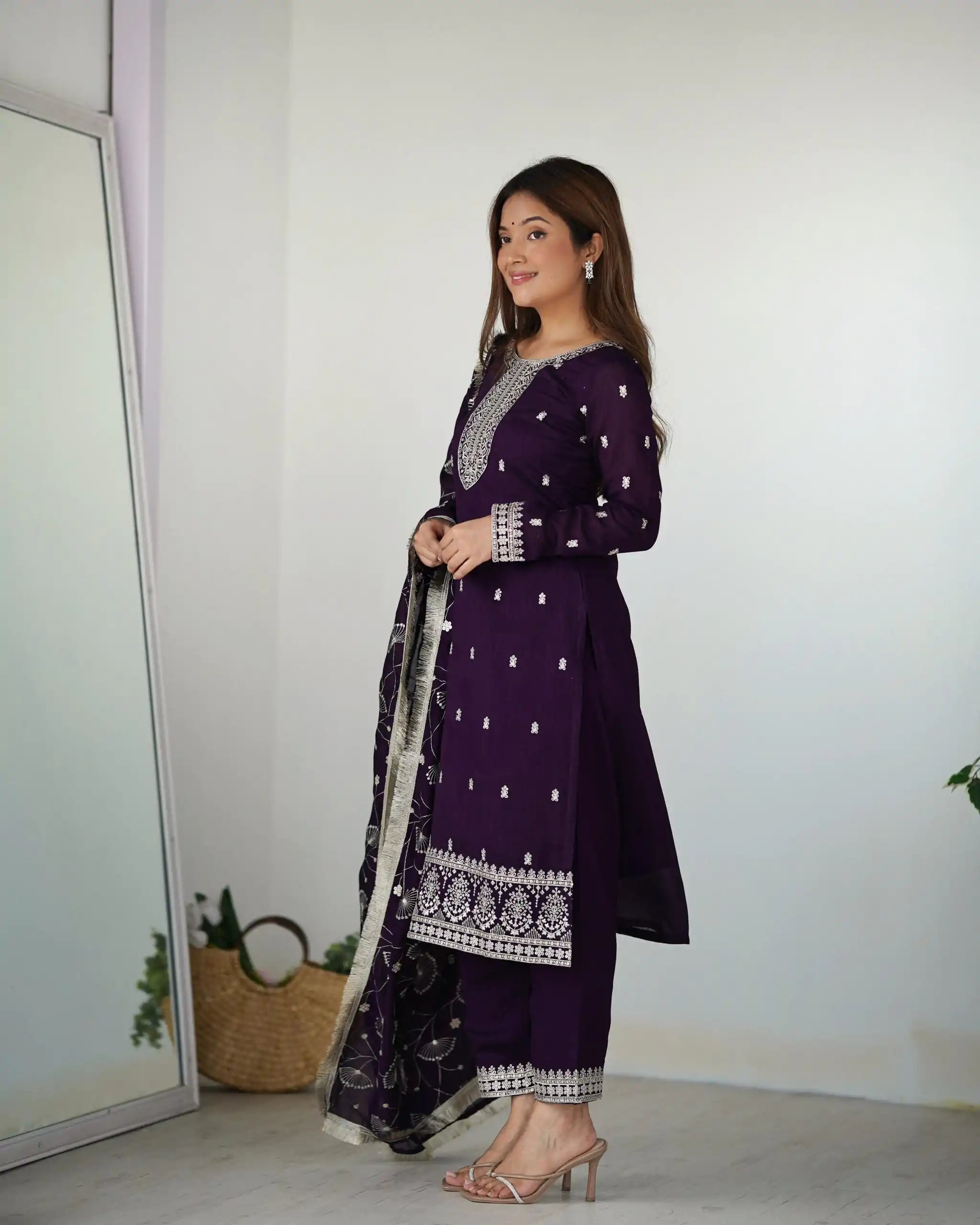 KB 276 Purple Color Rangoli Silk Sequence Jari Work Salwar Suit Casual, Wedding, Party, Festive, Events Etc.4-6 Working Days@ 2049/-only | Jump Suits, Salwar suit, Casual Suits, Creative suits, Designer Suits, Palazzo Suits, Party Wear Suits, Patiala Suits, Straight Suits