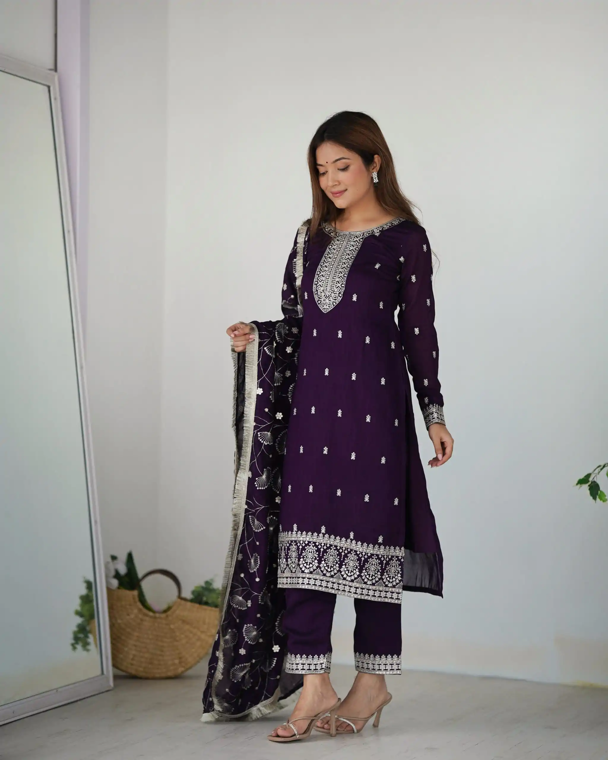 KB 276 Purple Color Rangoli Silk Sequence Jari Work Salwar Suit Casual, Wedding, Party, Festive, Events Etc.4-6 Working Days@ 2049/-only | Jump Suits, Salwar suit, Casual Suits, Creative suits, Designer Suits, Palazzo Suits, Party Wear Suits, Patiala Suits, Straight Suits
