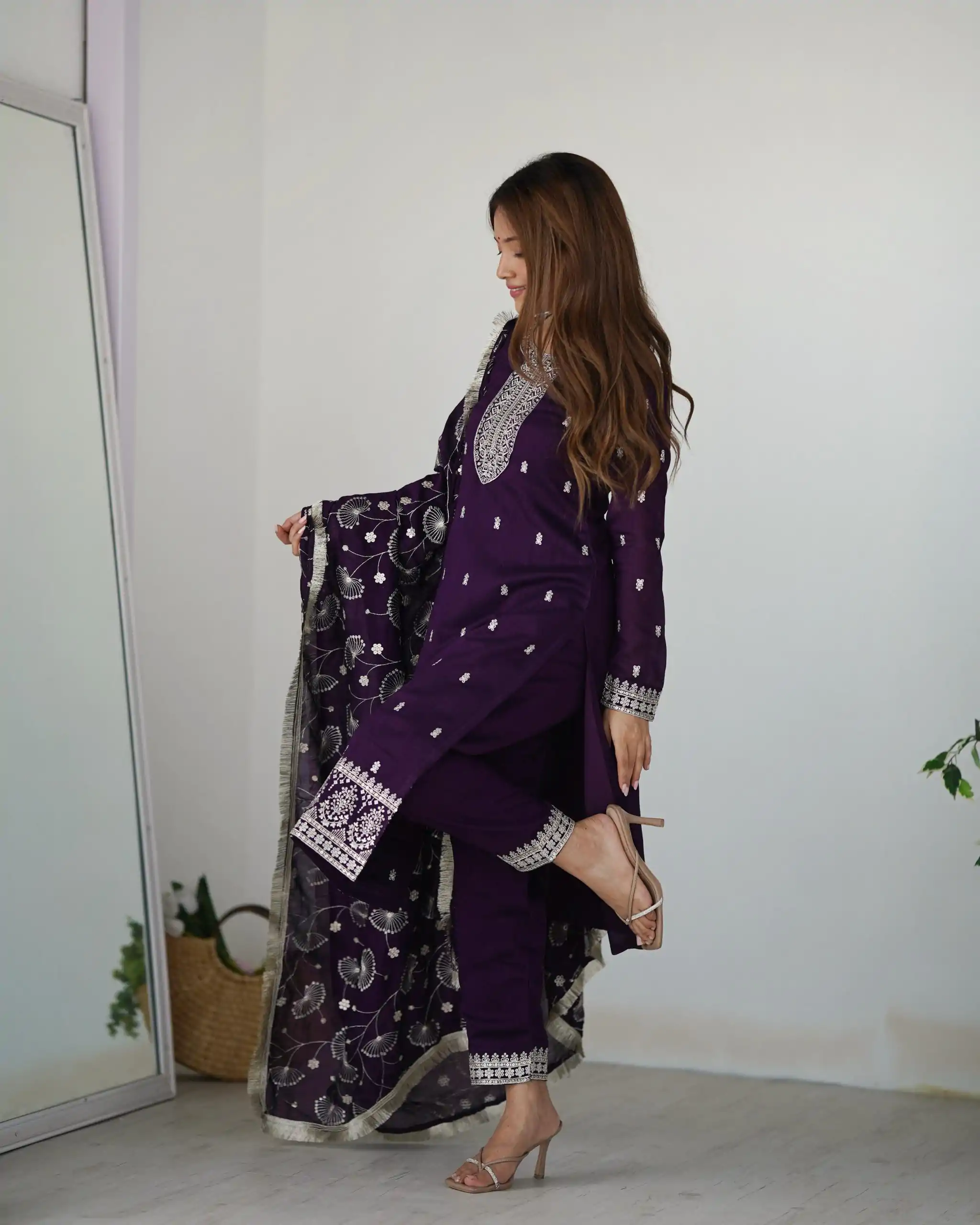 KB 276 Purple Color Rangoli Silk Sequence Jari Work Salwar Suit Casual, Wedding, Party, Festive, Events Etc.4-6 Working Days@ 2049/-only | Jump Suits, Salwar suit, Casual Suits, Creative suits, Designer Suits, Palazzo Suits, Party Wear Suits, Patiala Suits, Straight Suits