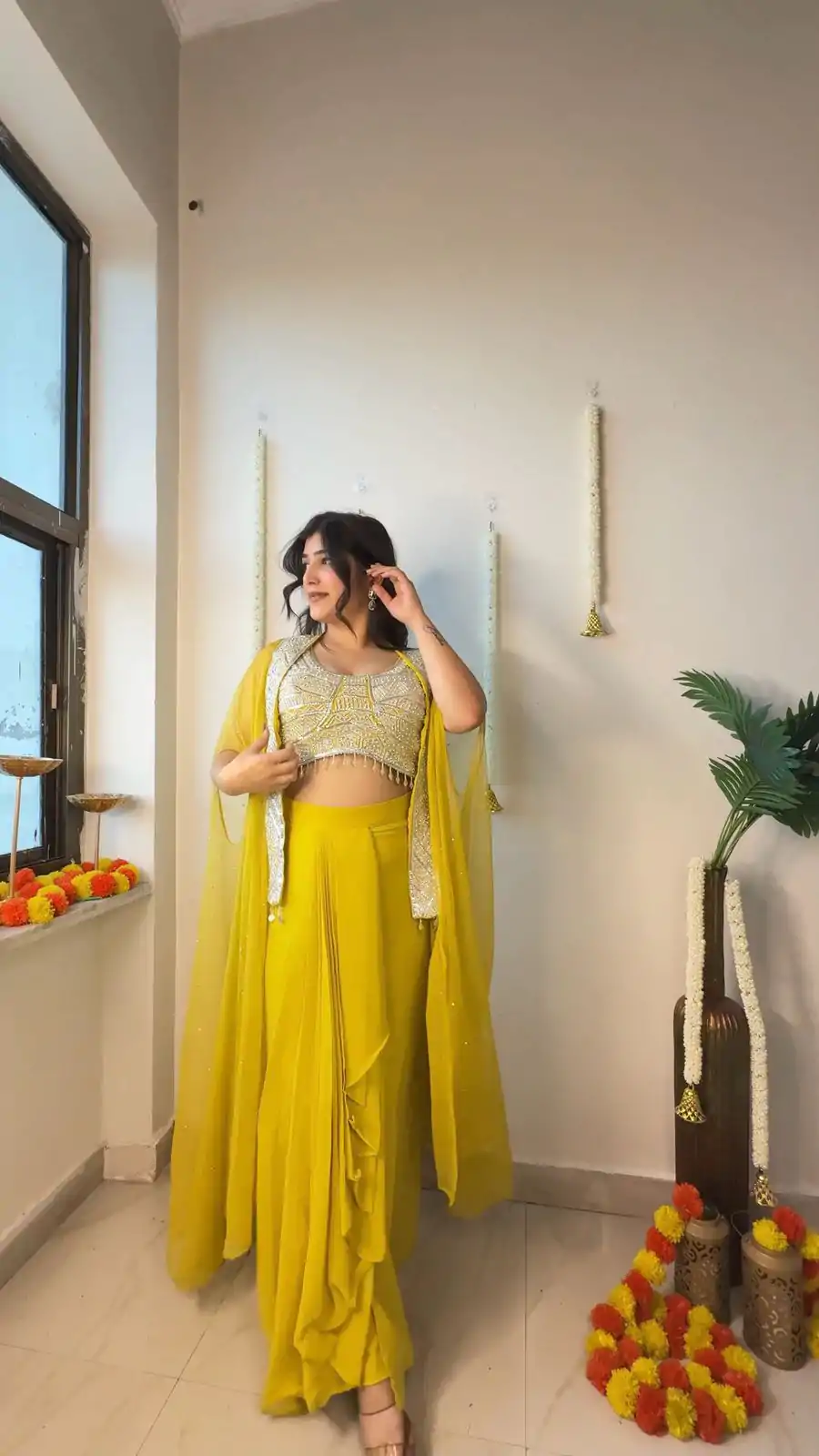 LG 1931 Yellow Color Georgette Sequence Work On Front Dhoti Suit Casual, Wedding, Festive, Events . Expected Delivery 4-6 Working Days @1999/- only | Jump Suits, Salwar suit, Casual Suits, Creative suits, Designer Suits, Palazzo Suits, Party Wear Suits, Patiala Suits, Straight Suits