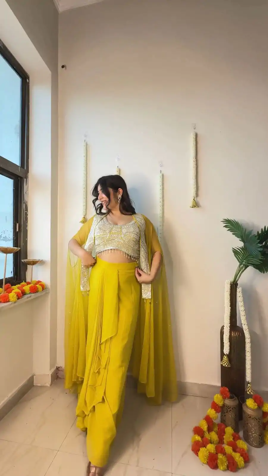 LG 1931 Yellow Color Georgette Sequence Work On Front Dhoti Suit Casual, Wedding, Festive, Events . Expected Delivery 4-6 Working Days @1999/- only | Jump Suits, Salwar suit, Casual Suits, Creative suits, Designer Suits, Palazzo Suits, Party Wear Suits, Patiala Suits, Straight Suits