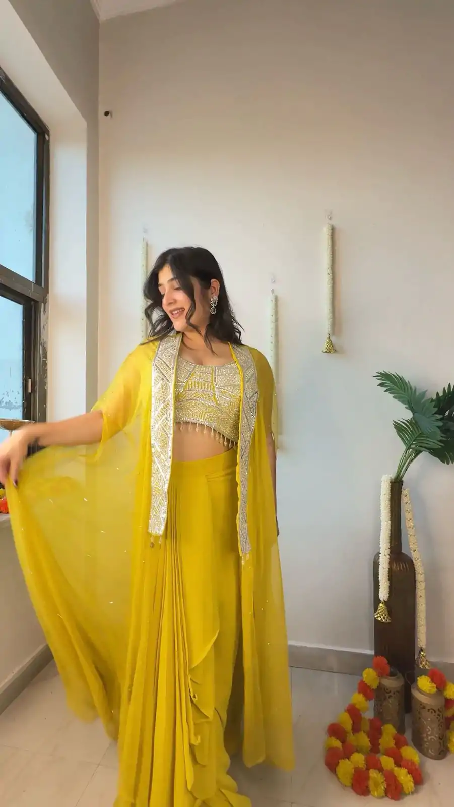 LG 1931 Yellow Color Georgette Sequence Work On Front Dhoti Suit Casual, Wedding, Festive, Events . Expected Delivery 4-6 Working Days @1999/- only | Jump Suits, Salwar suit, Casual Suits, Creative suits, Designer Suits, Palazzo Suits, Party Wear Suits, Patiala Suits, Straight Suits