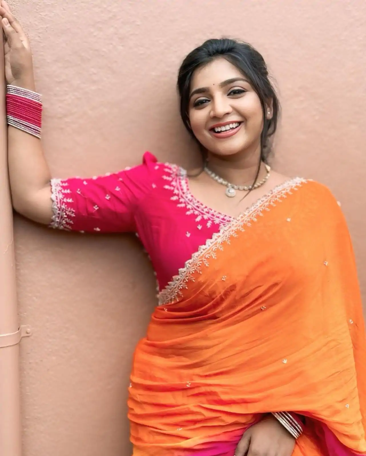  AC Soniya2 Orange Pink Color Chinnon Embroidery Sequence Saree Casual, Wedding, Festive, Events . Expected Delivery  4-6 Working Days @1949/- only      | Sarees, Bollywood Sarees, Creative Sarees, Designer Sarees, Embroidered Sarees, Ethnic Saree, Modern Digital sarees, Party Wear Sarees