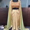 Lovely Orange Color Chinon Silk Embroidery Sequins Work Dhoti Suit
