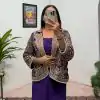 Lovely Purple Color Chinon Embroidery Work With Moti Lace Salwar Suit