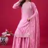 Perfect Pink Color Chinon Silk Sequence Work Salwar Suit
