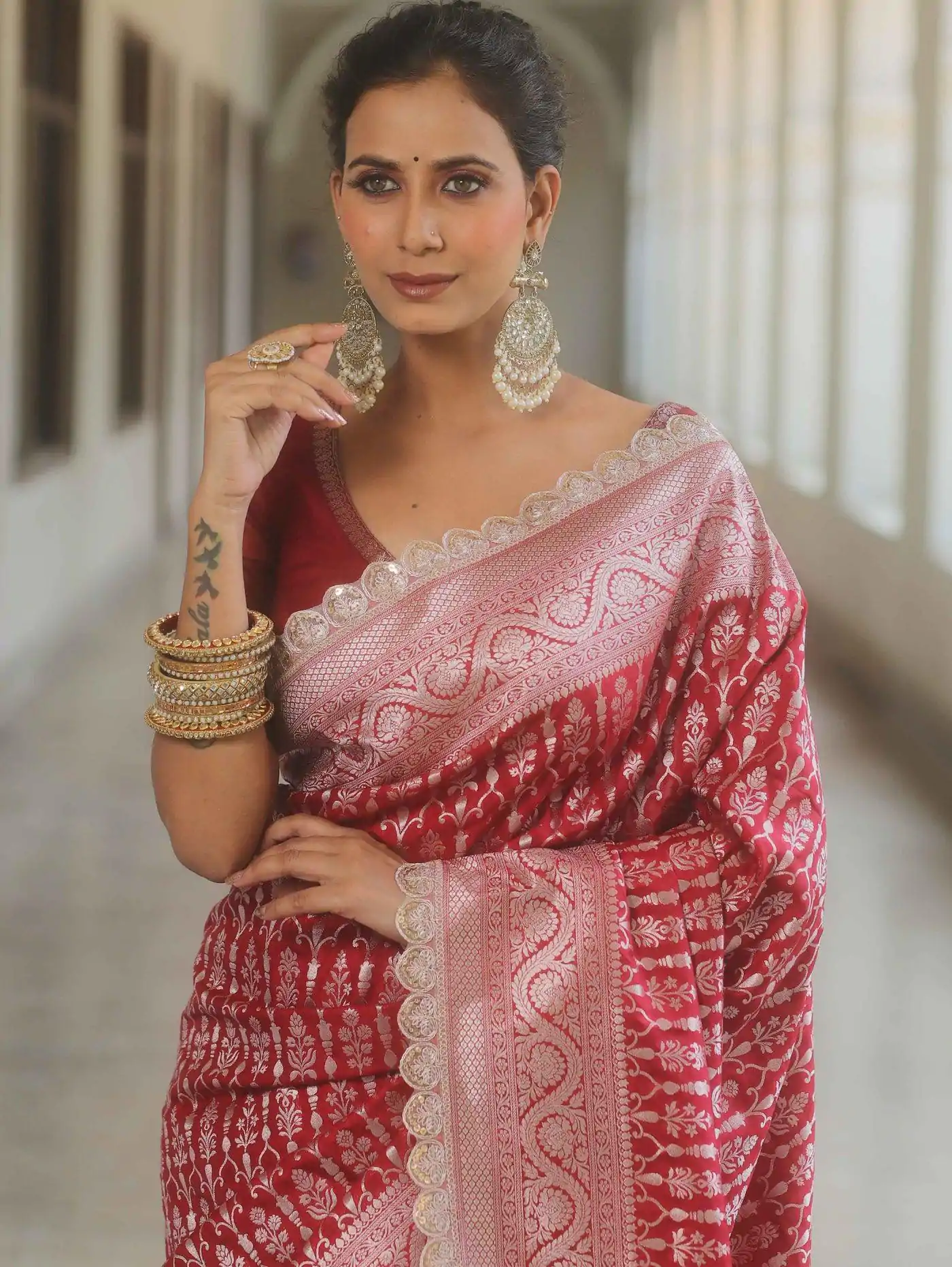 MS 492 Red Color Jacquard Embroidery Cording Lace Saree Casual, Wedding, Festive, Events . Expected Delivery 4-6 Working Days @1449/- only | Sarees, Bollywood Sarees, Creative Sarees, Designer Sarees, Embroidered Sarees, Ethnic Saree, Modern Digital sarees, Party Wear Sarees