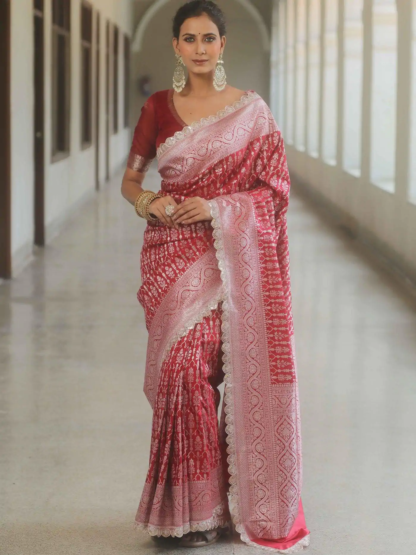 MS 492 Red Color Jacquard Embroidery Cording Lace Saree Casual, Wedding, Festive, Events . Expected Delivery 4-6 Working Days @1449/- only | Sarees, Bollywood Sarees, Creative Sarees, Designer Sarees, Embroidered Sarees, Ethnic Saree, Modern Digital sarees, Party Wear Sarees