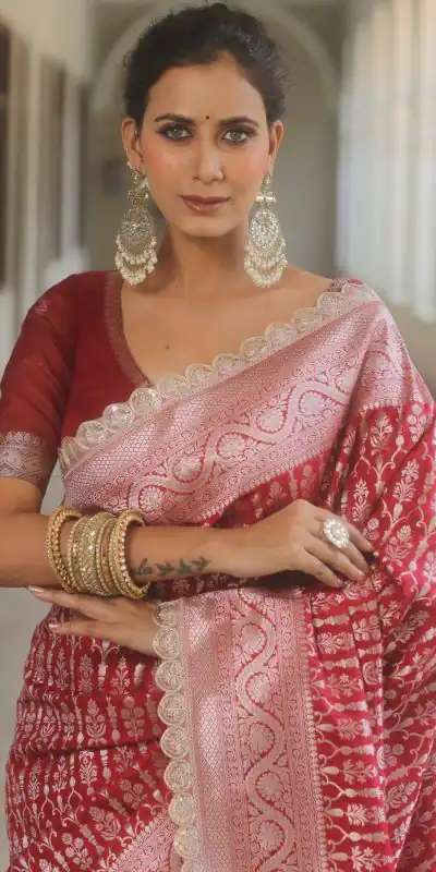 MS 492 Red Color Jacquard Embroidery Cording Lace Saree Casual, Wedding, Festive, Events . Expected Delivery 4-6 Working Days @1449/- only | Sarees, Bollywood Sarees, Creative Sarees, Designer Sarees, Embroidered Sarees, Ethnic Saree, Modern Digital sarees, Party Wear Sarees