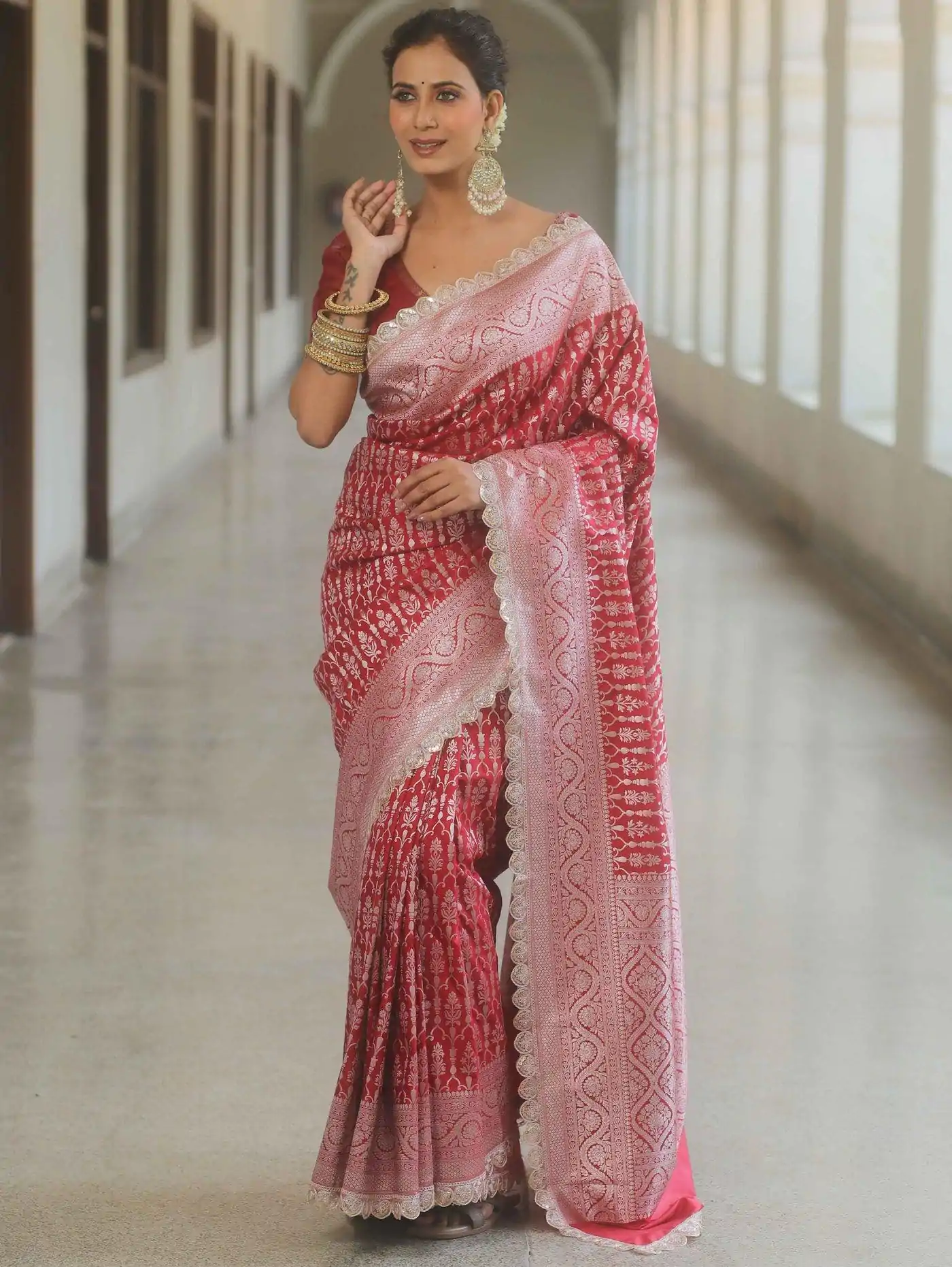 MS 492 Red Color Jacquard Embroidery Cording Lace Saree Casual, Wedding, Festive, Events . Expected Delivery 4-6 Working Days @1449/- only | Sarees, Bollywood Sarees, Creative Sarees, Designer Sarees, Embroidered Sarees, Ethnic Saree, Modern Digital sarees, Party Wear Sarees