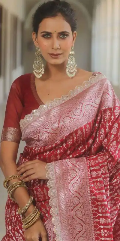 MS 492 Red Color Jacquard Embroidery Cording Lace Saree Casual, Wedding, Festive, Events . Expected Delivery 4-6 Working Days @1449/- only | Sarees, Bollywood Sarees, Creative Sarees, Designer Sarees, Embroidered Sarees, Ethnic Saree, Modern Digital sarees, Party Wear Sarees