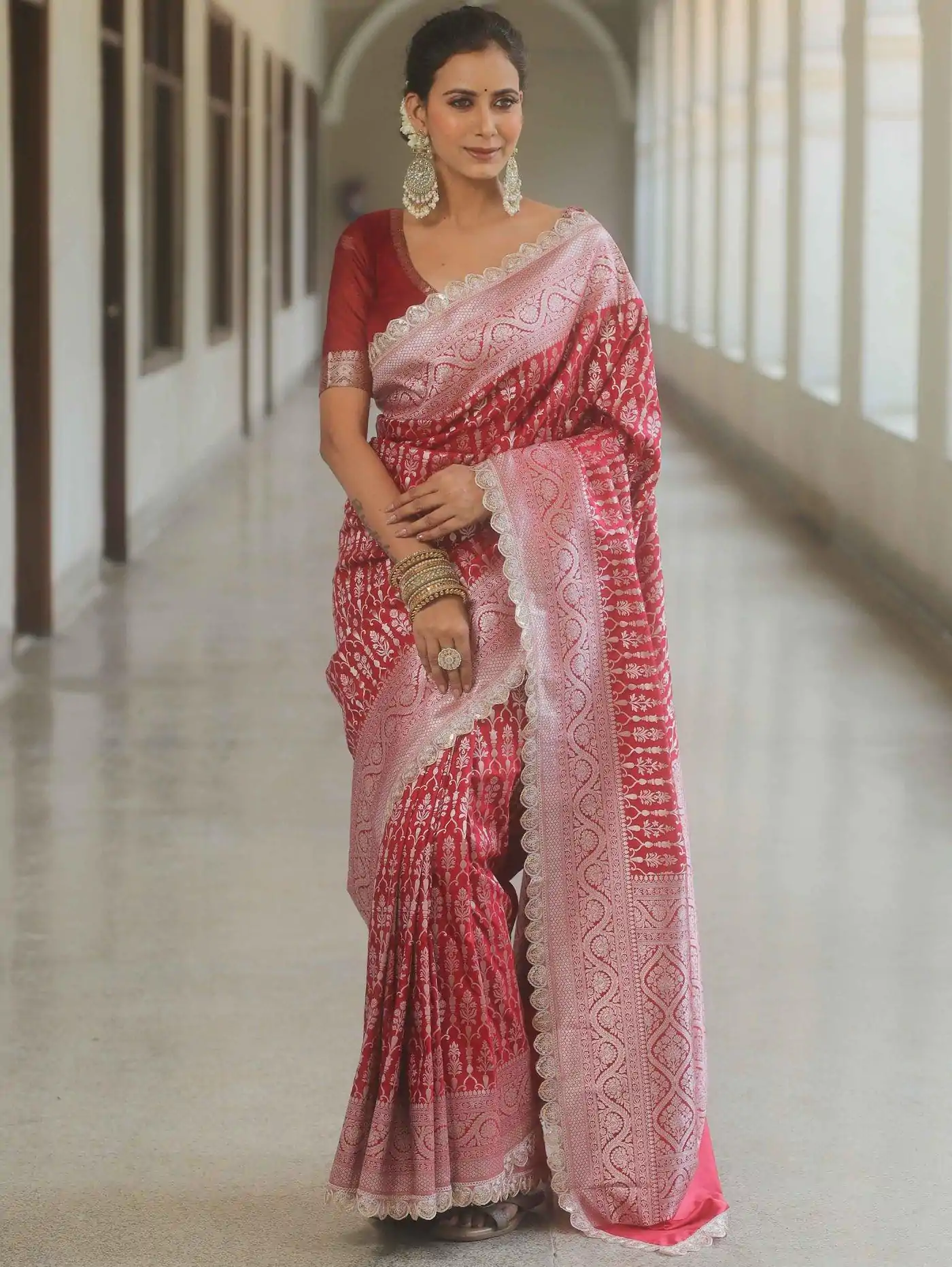 MS 492 Red Color Jacquard Embroidery Cording Lace Saree Casual, Wedding, Festive, Events . Expected Delivery 4-6 Working Days @1449/- only | Sarees, Bollywood Sarees, Creative Sarees, Designer Sarees, Embroidered Sarees, Ethnic Saree, Modern Digital sarees, Party Wear Sarees