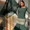 Simple Green Color Georgette Thread 9mm Sequence Salwar Suit