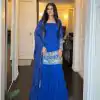 Simple Royal Blue Color Georgette Thread Sequence Salwar Suit