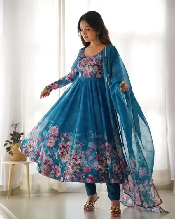 Rama Soft Organza Silk Print With Kali Gown - Image 2