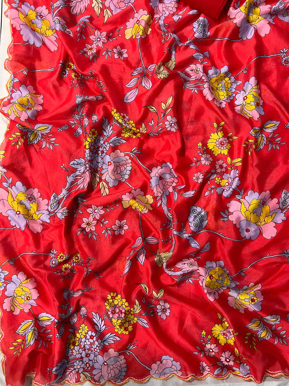 BT 415 Red  Color Vichitra Silk Digital Prints Mirror Sequence Work Saree Casual, Wedding, Festive, Events . Expected Delivery  4-6 Working Days @1549/- only                                                                                                                                             | Sarees, Bollywood Sarees, Creative Sarees, Designer Sarees, Embroidered Sarees, Ethnic Saree, Modern Digital sarees, Party Wear Sarees