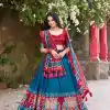 Superb Blue Color Tushar Silk Patola Printed Lehenga Choli