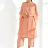 Superb Peach Color Pure Cotton Print Salwar Suit