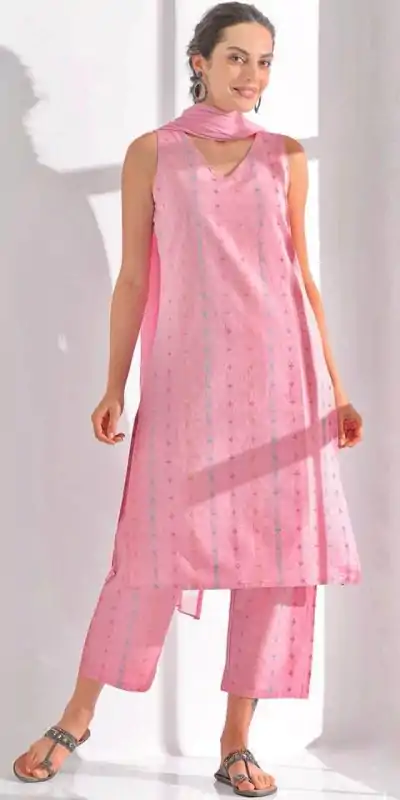 Superb Pink Color Pure Cotton Print Salwar Suit