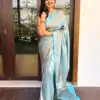 Sky Blue Soft Litchi Silk Jacquard Work On All Over Saree