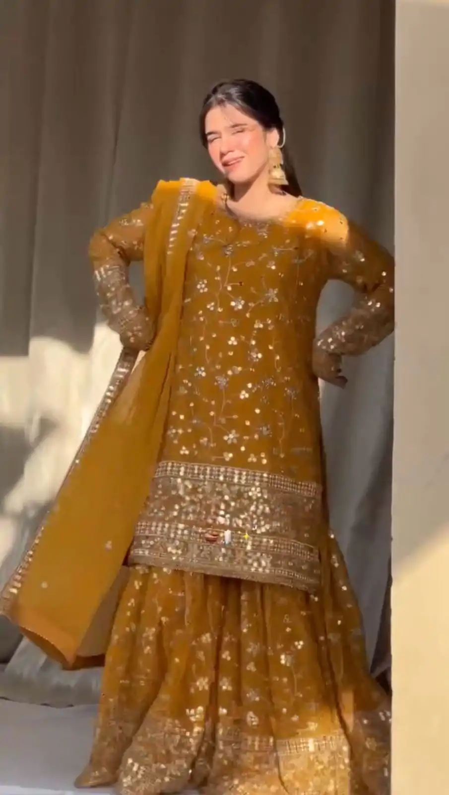 RTC 5858 Yellow Color Georgette Thread 9mm Sequence Salwar Suit Casual, Wedding, Festive, Events . Expected Delivery  4-6 Working Days @2349/- only      | Jump Suits, Salwar suit, Casual Suits, Creative suits, Designer Suits, Palazzo Suits, Party Wear Suits, Patiala Suits, Straight Suits