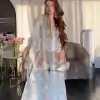 White Chinon Silk Embroidery Sequence Work Salwar Suit
