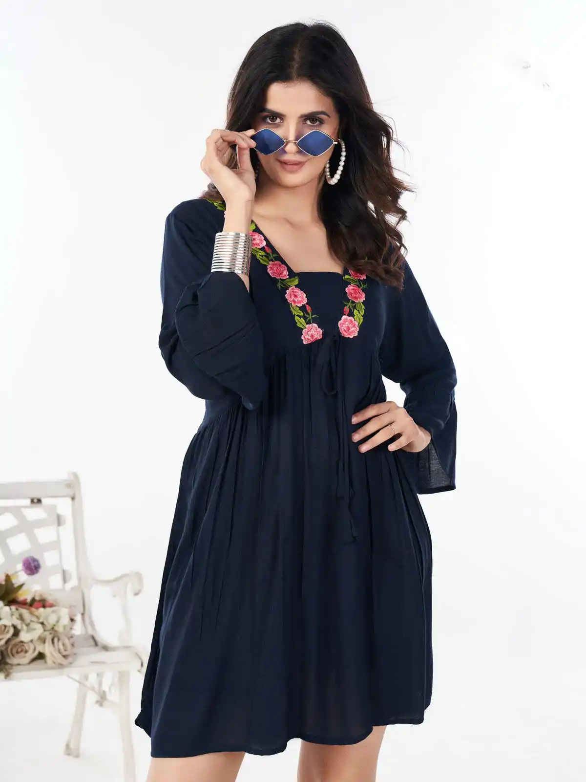 INLI Stylish Navy Blue Color Rayon Heavy Embroidery Work Kurti Casual, Wedding, Party, Festive, Events Etc. Expected Delivery 4-6 Working Days @1399/- | Kurti, Bollywood Kurti, Creative Kurtis, Designer Kurti, Party Wear Kurti, Selfie Kurti