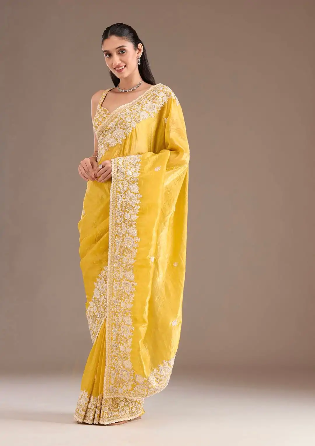 BT 1265 Yellow Color Gold Crush Sequins Work Fancy Border Saree Casual, Wedding, Festive, Events . Expected Delivery  4-6 Working Days @2249/- only                                                                                                                                           | Sarees, Bollywood Sarees, Creative Sarees, Designer Sarees, Embroidered Sarees, Ethnic Saree, Modern Digital sarees, Party Wear Sarees