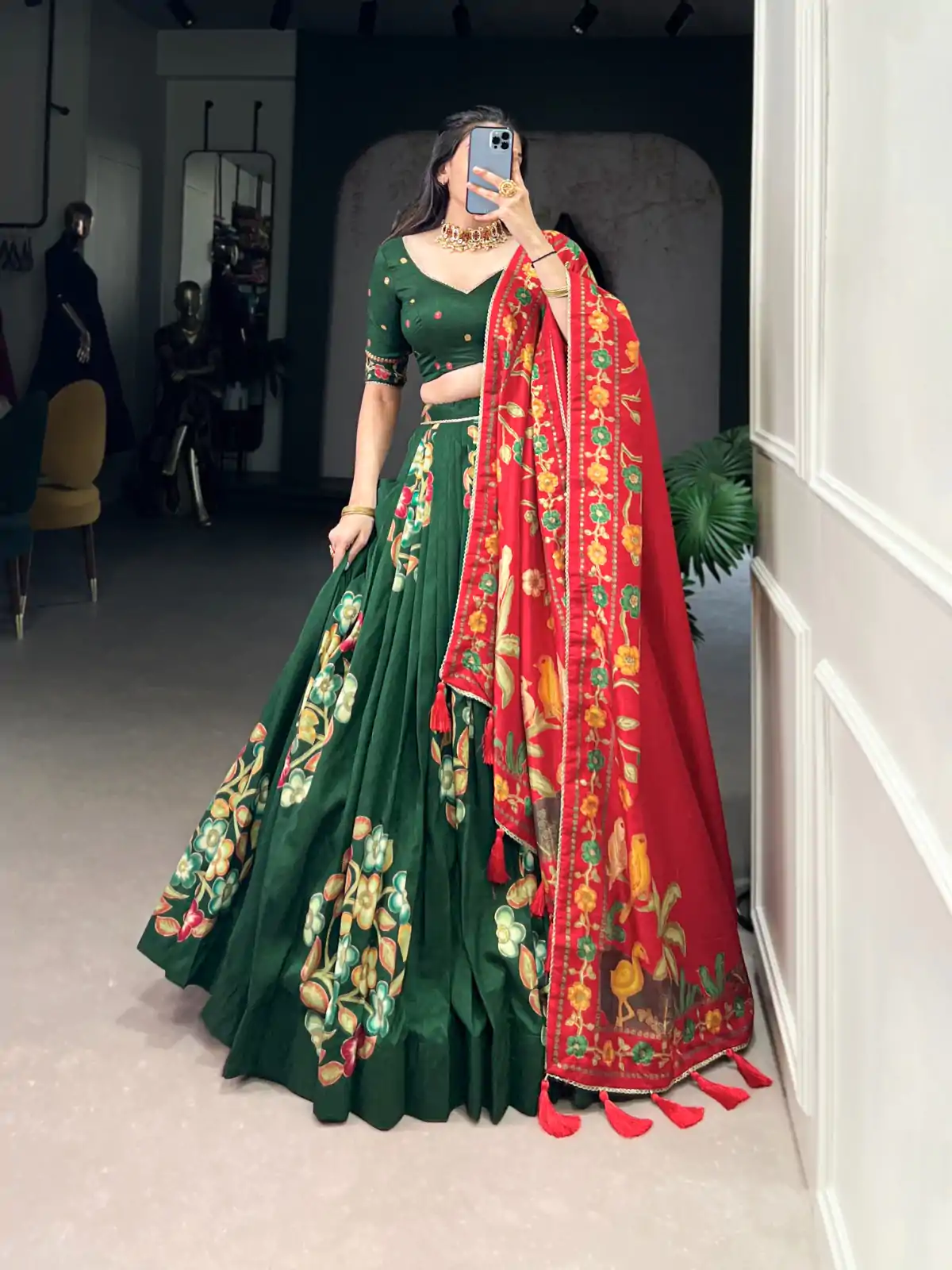 LNB 1239 Green Color Tushar Silk Printed Foil Work Lehenga Choli Casual, Wedding, Party, Festive, Events Etc.4-6 Working Days@ 2249/-only | Lehenga, Bollywood Lehenga, Creative Lehenga, Designer Lehenga, Embroidered Lehenga, Party Wear Lehenga