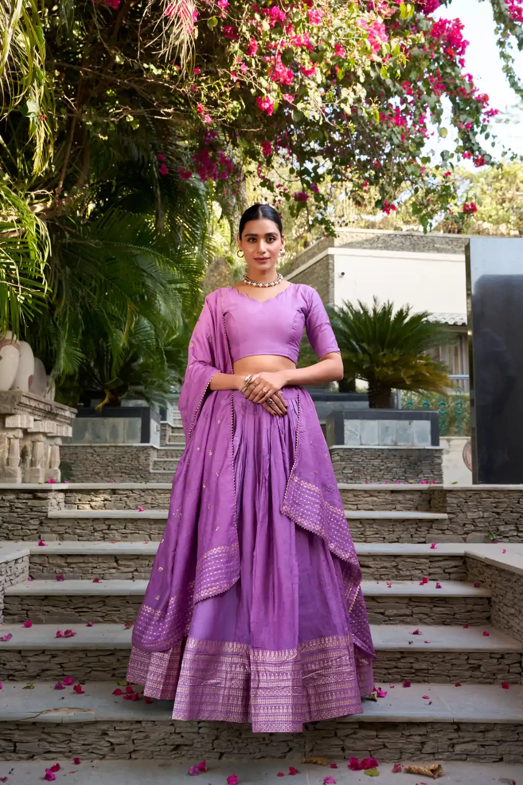 LNB 1906 Purple Color Pure Chanderi Plain With Zari Weaving Work Border Lehenga Choli Wedding, Party, Festive, Events Etc. Delivery 4-6 Working Days Rs 1999 | Lehenga, Bollywood Lehenga, Creative Lehenga, Designer Lehenga, Embroidered Lehenga, Party Wear Lehenga