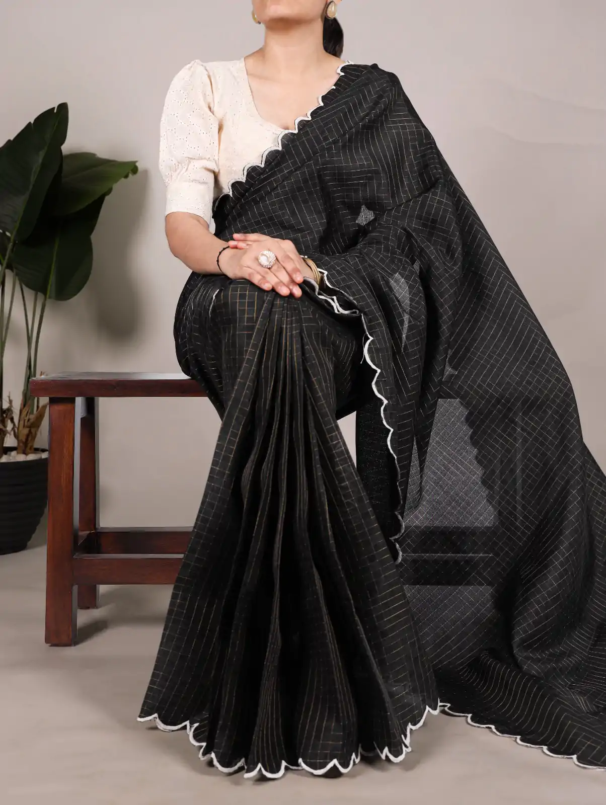 YNF 7105 Black Color Gadhawal Chex Arca Work Saree Casual, Wedding, Festive, Events . Expected Delivery 4-6 Working Days @1599/- only | Sarees, Bollywood Sarees, Creative Sarees, Designer Sarees, Embroidered Sarees, Ethnic Saree, Modern Digital sarees, Party Wear Sarees