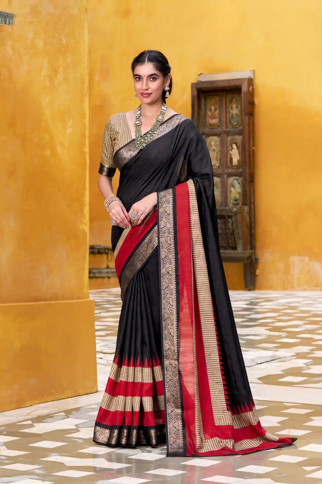 YNF 7049 Black Color Poly Cotton Printed With Zari Weaving Work Saree Casual, Wedding, Festive, Events . Expected Delivery  4-6 Working Days @1699/- only                                                                                | Sarees, Bollywood Sarees, Creative Sarees, Designer Sarees, Embroidered Sarees, Ethnic Saree, Modern Digital sarees, Party Wear Sarees