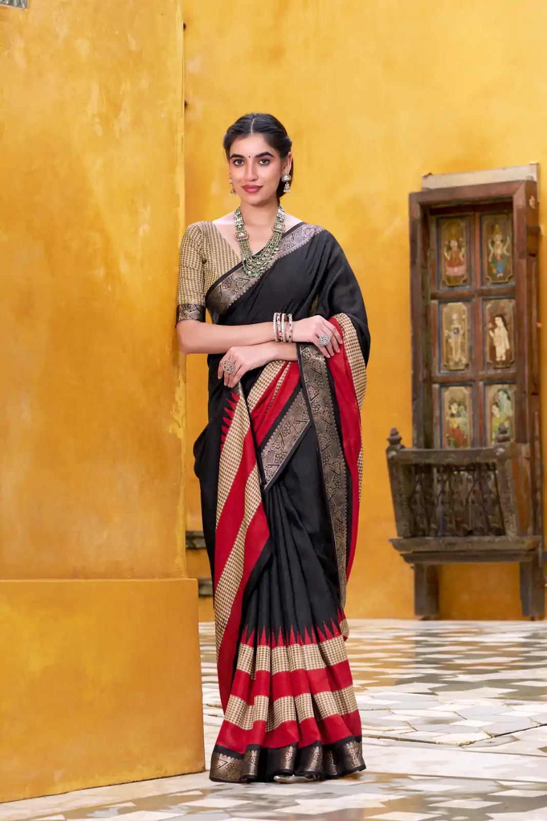 YNF 7049 Black Color Poly Cotton Printed With Zari Weaving Work Saree Casual, Wedding, Festive, Events . Expected Delivery  4-6 Working Days @1699/- only                                                                                | Sarees, Bollywood Sarees, Creative Sarees, Designer Sarees, Embroidered Sarees, Ethnic Saree, Modern Digital sarees, Party Wear Sarees