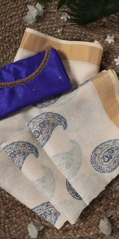 YNF 7205 Blue Color Onam Printed With Banglory Blouse Saree Casual, Wedding, Festive, Events . Expected Delivery  4-6 Working Days @1749/- only                                                                                | Sarees, Bollywood Sarees, Creative Sarees, Designer Sarees, Embroidered Sarees, Ethnic Saree, Modern Digital sarees, Party Wear Sarees