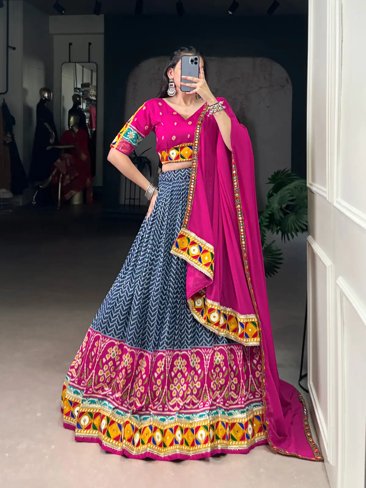 LNB 1742 Blue Color Tasar Silk Foil Print Original Mirror Gamthi  Work Lehenga Choli Wedding, Party, Festive, Events Etc. Delivery 4-6 Working Days Rs 3049 | Lehenga, Bollywood Lehenga, Creative Lehenga, Designer Lehenga, Embroidered Lehenga, Party Wear Lehenga