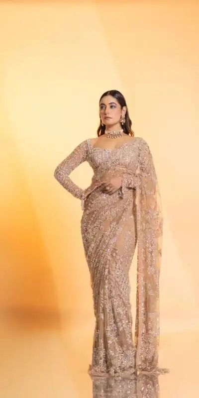 DF 3462 Cream Color Butterfly Net Heavy 5mm Sequins Embroidery work Saree Casual, Wedding, Festive, Events . Expected Delivery  4-6 Working Days @1999/- only                                                                                | Sarees, Bollywood Sarees, Creative Sarees, Designer Sarees, Embroidered Sarees, Ethnic Saree, Modern Digital sarees, Party Wear Sarees